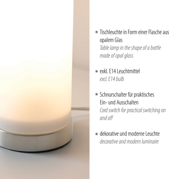 JUST LIGHT BOTTLE Tischleuchte E14 max. 25W weiss 14006-16