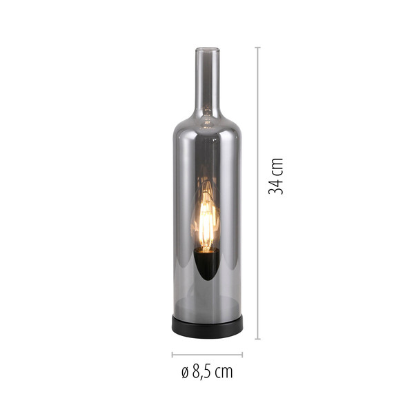 JUST LIGHT BOTTLE Tischleuchte E14 max. 25W rauchfarben 14006-25