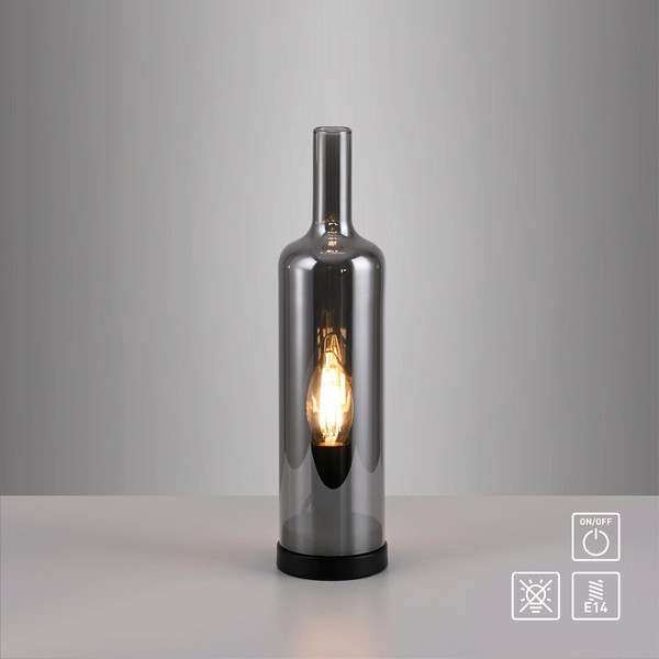 JUST LIGHT BOTTLE Tischleuchte E14 max. 25W rauchfarben 14006-25