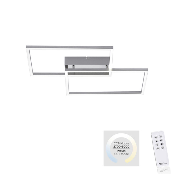 JUST LIGHT IVEN LED Deckenleuchte CCT Dimmbar 30W 2-fach stahl 14018-55