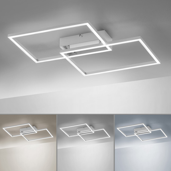 JUST LIGHT IVEN LED Deckenleuchte CCT Dimmbar 30W 2-fach stahl 14018-55