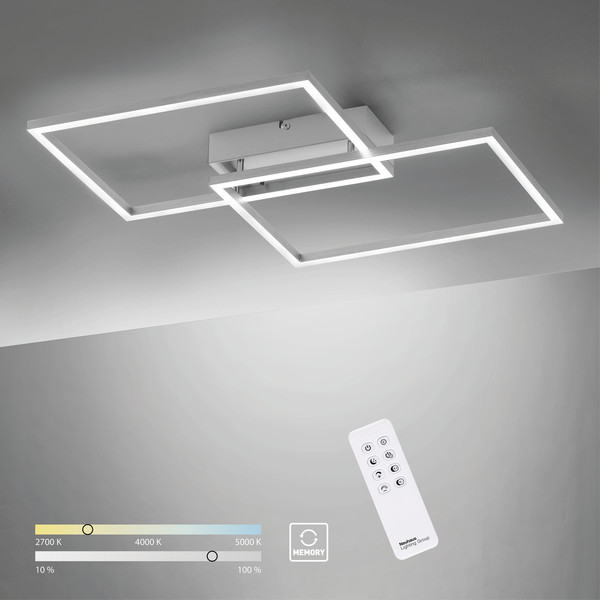 JUST LIGHT IVEN LED Deckenleuchte CCT Dimmbar 30W 2-fach stahl 14018-55