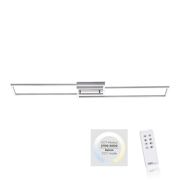 JUST LIGHT IVEN LED Deckenleuchte CCT Dimmbar 40W 2-fach stahl 14019-55