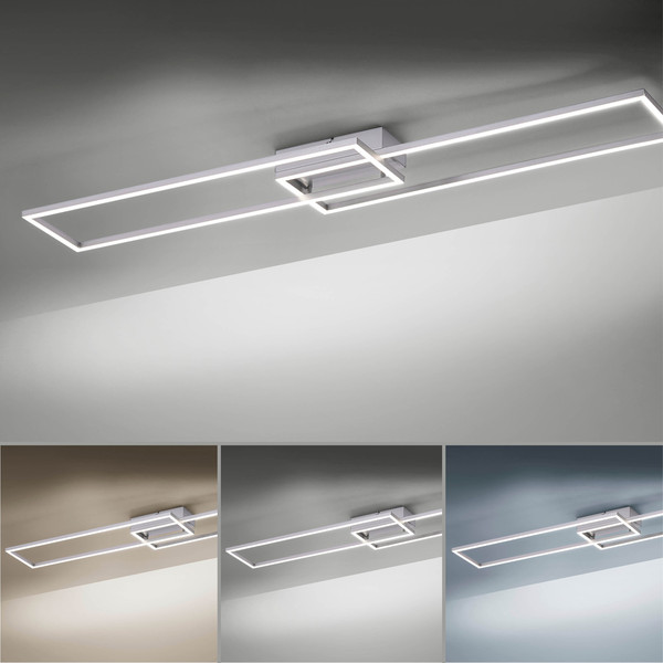 JUST LIGHT IVEN LED Deckenleuchte CCT Dimmbar 40W 2-fach stahl 14019-55