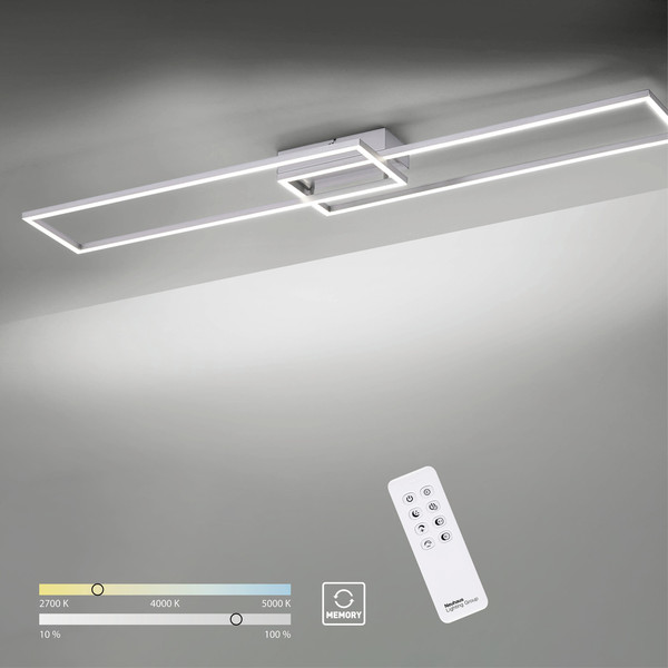 JUST LIGHT IVEN LED Deckenleuchte CCT Dimmbar 40W 2-fach stahl 14019-55