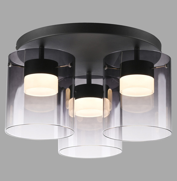 JUST LIGHT ELIO LED Deckenleuchte Warmweiss Dimmbar 22,5W 3-fach schwarz 14041-18