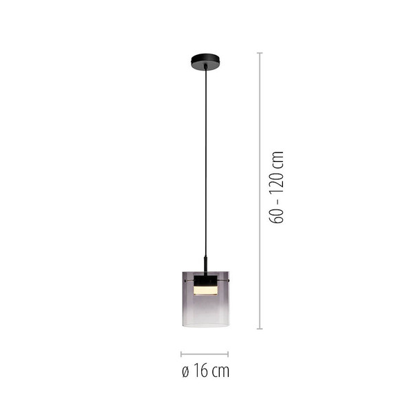 JUST LIGHT ELIO LED Pendelleuchte Warmweiss Dimmbar 7,5W schwarz 14042-18