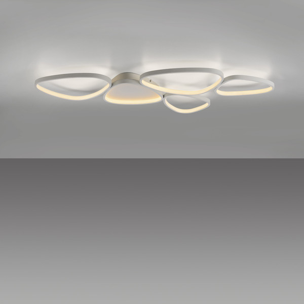 JUST LIGHT PEBBLES LED Deckenleuchte Warmweiss Dimmbar 42W weiss 14045-16
