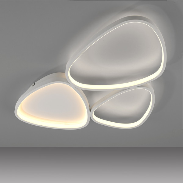 JUST LIGHT PEBBLES LED Deckenleuchte Warmweiss Dimmbar 26,5W weiss 14049-16