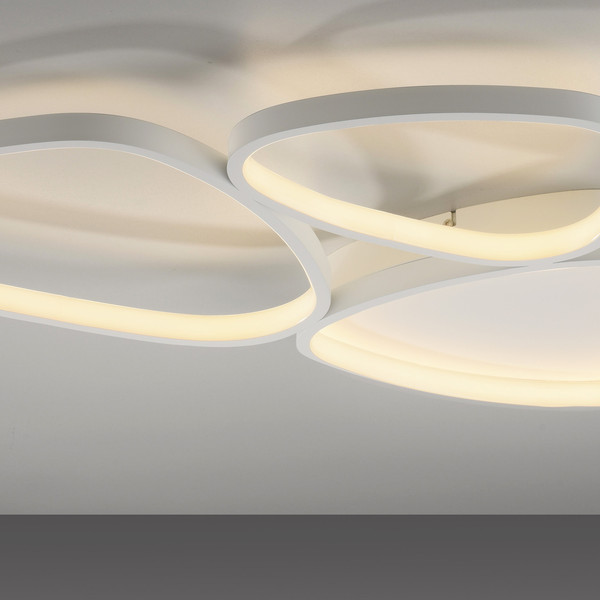 JUST LIGHT PEBBLES LED Deckenleuchte Warmweiss Dimmbar 26,5W weiss 14049-16
