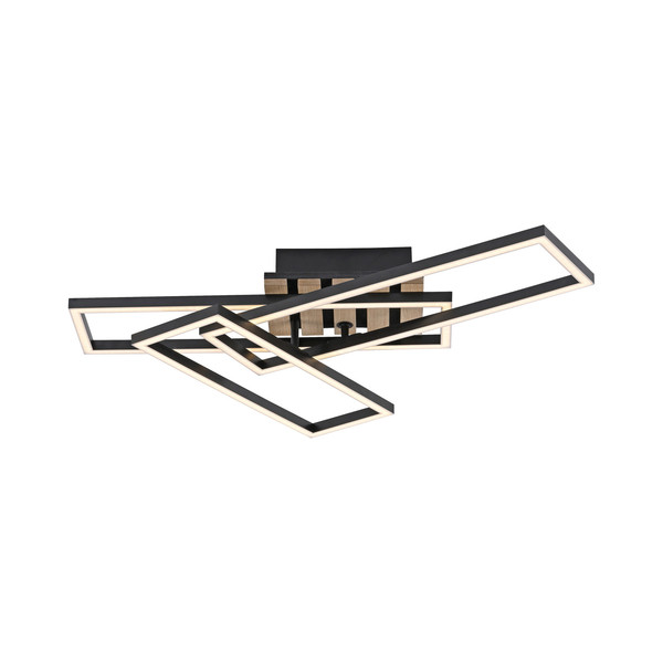 JUST LIGHT AKUSTIKA LED Deckenleuchte Warmweiss 20,5W Holz-natur 14051-79