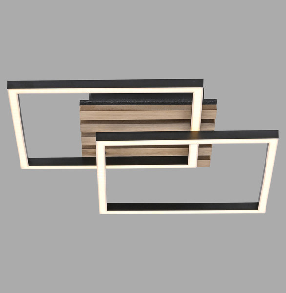 JUST LIGHT AKUSTIKA LED Deckenleuchte Warmweiss 15W Holz-natur 14053-79