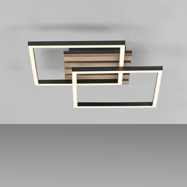 JUST LIGHT AKUSTIKA LED Deckenleuchte Warmweiss 15W Holz-natur 14053-79