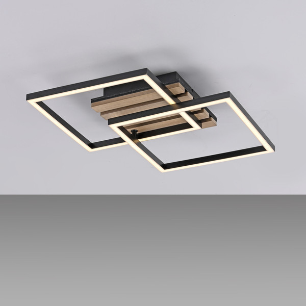 JUST LIGHT AKUSTIKA LED Deckenleuchte Warmweiss 15W Holz-natur 14053-79