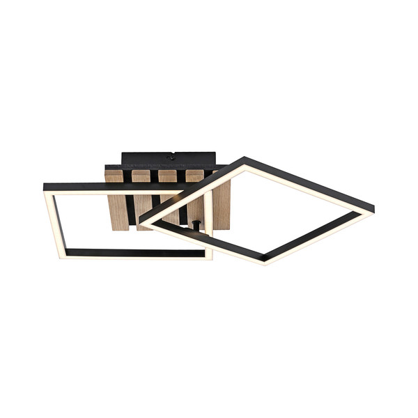 JUST LIGHT AKUSTIKA LED Deckenleuchte Warmweiss 15W Holz-natur 14053-79