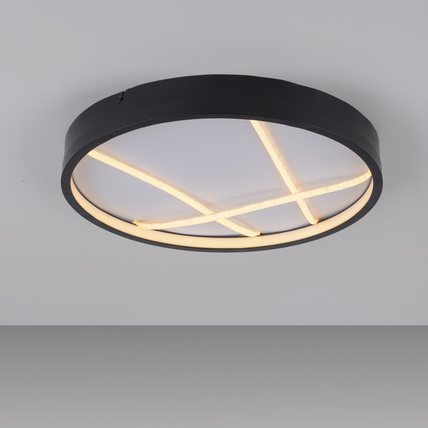 JUST LIGHT MIKADO LED Deckenleuchte Warmweiss Dimmbar 33W schwarz 14091-18