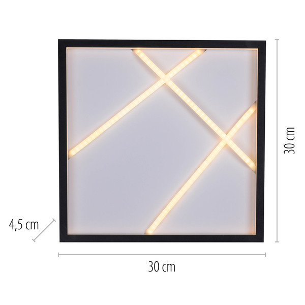 JUST LIGHT MIKADO LED Deckenleuchte Warmweiss Dimmbar 28W schwarz 14092-18