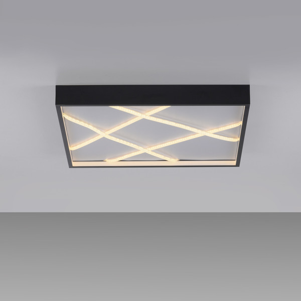 JUST LIGHT MIKADO LED Deckenleuchte Warmweiss Dimmbar 42W schwarz 14093-18