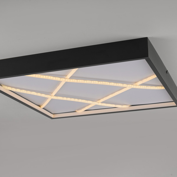 JUST LIGHT MIKADO LED Deckenleuchte Warmweiss Dimmbar 42W schwarz 14093-18