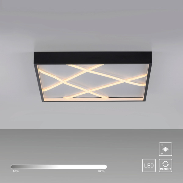 JUST LIGHT MIKADO LED Deckenleuchte Warmweiss Dimmbar 42W schwarz 14093-18