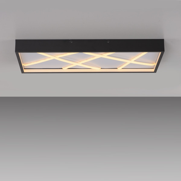 JUST LIGHT MIKADO LED Deckenleuchte Warmweiss Dimmbar 42W schwarz 14094-18
