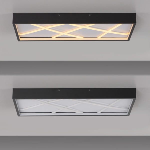 JUST LIGHT MIKADO LED Deckenleuchte Warmweiss Dimmbar 42W schwarz 14094-18