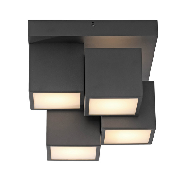 JUST LIGHT TETRIS LED Deckenleuchte Warmweiss 17W schwarz 14114-18