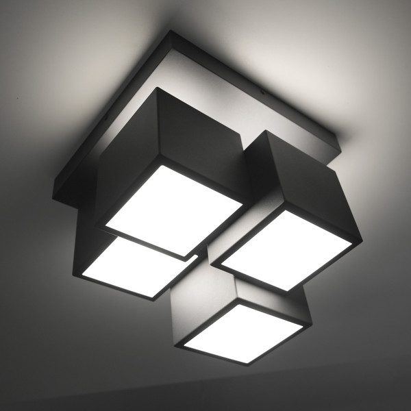 JUST LIGHT TETRIS LED Deckenleuchte Warmweiss 17W schwarz 14114-18