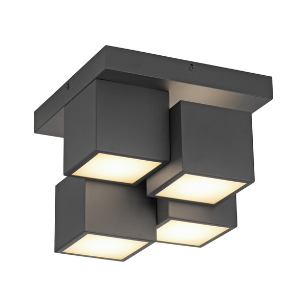 JUST LIGHT TETRIS LED Deckenleuchte Warmweiss 17W schwarz 14114-18