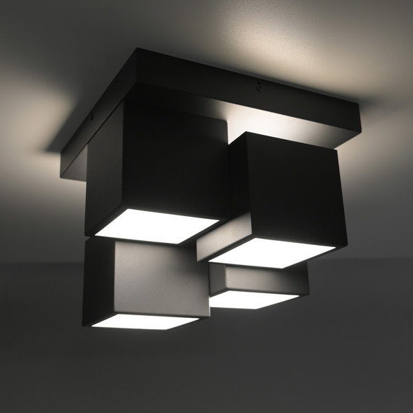 JUST LIGHT TETRIS LED Deckenleuchte Warmweiss 17W schwarz 14114-18