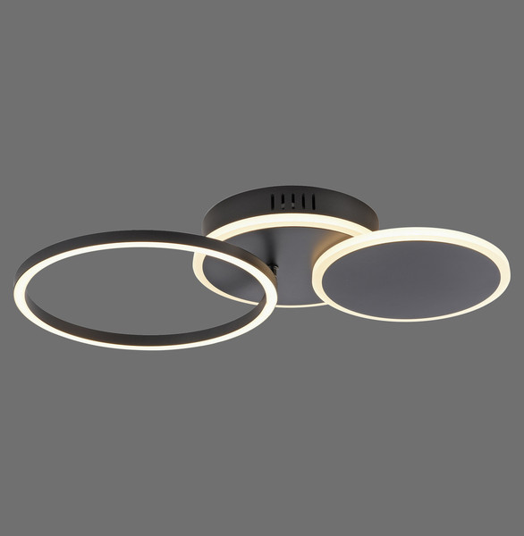 JUST LIGHT SEVENT LED Deckenleuchte Warmweiss 25,5W schwarz 14116-18