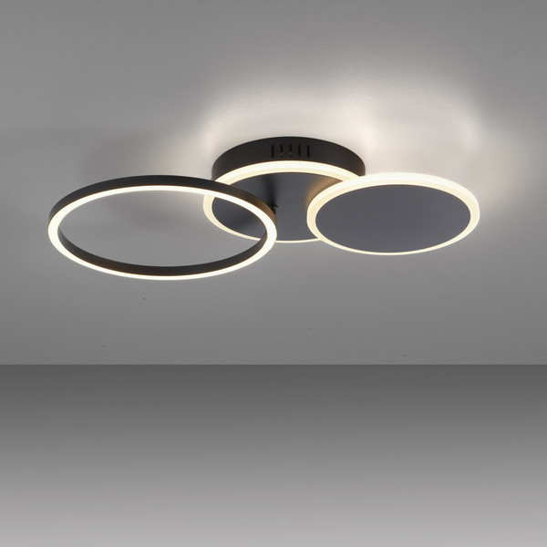 JUST LIGHT SEVENT LED Deckenleuchte Warmweiss 25,5W schwarz 14116-18
