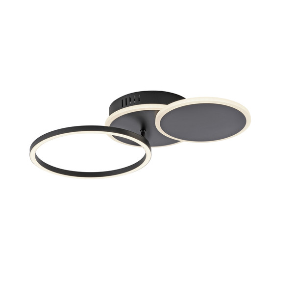 JUST LIGHT SEVENT LED Deckenleuchte Warmweiss 25,5W schwarz 14116-18