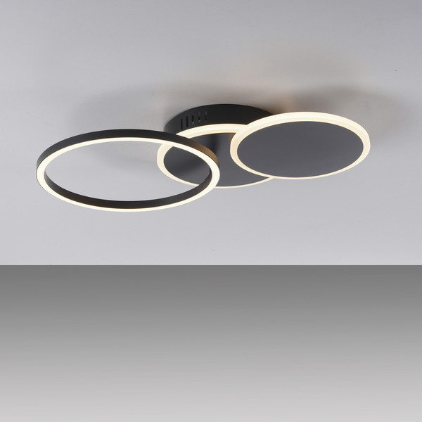 JUST LIGHT SEVENT LED Deckenleuchte Warmweiss 25,5W schwarz 14116-18