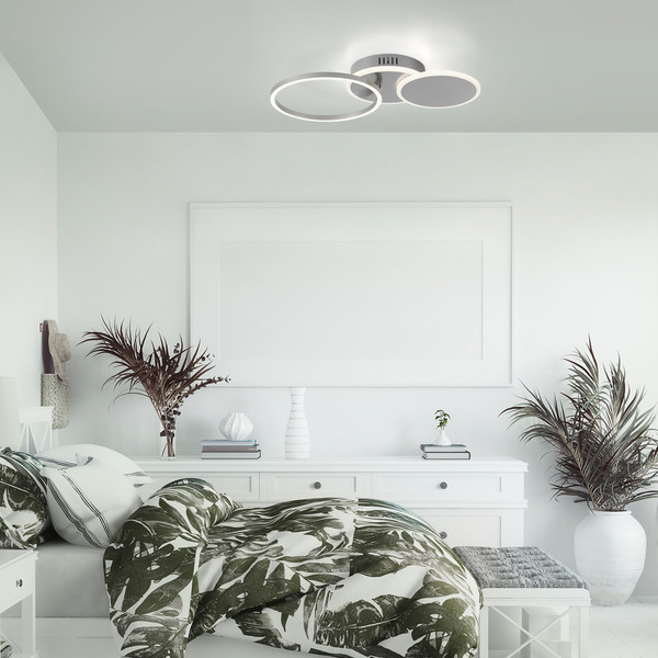 JUST LIGHT SEVENT LED Deckenleuchte Warmweiss 25,5W stahl 14116-55