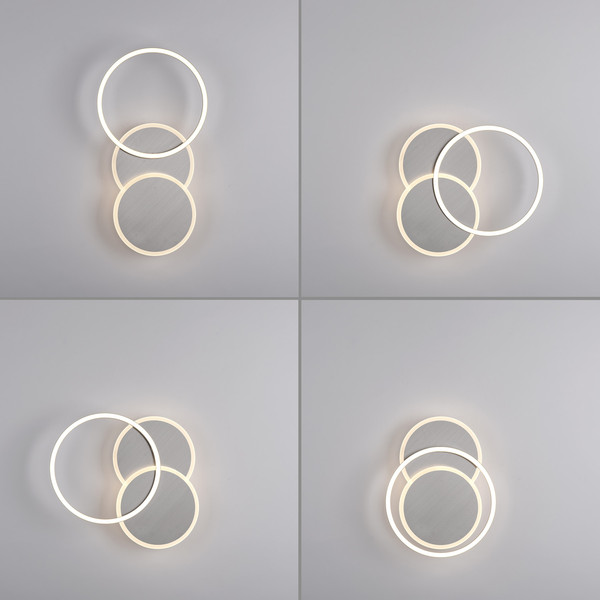 JUST LIGHT SEVENT LED Deckenleuchte Warmweiss 25,5W stahl 14116-55