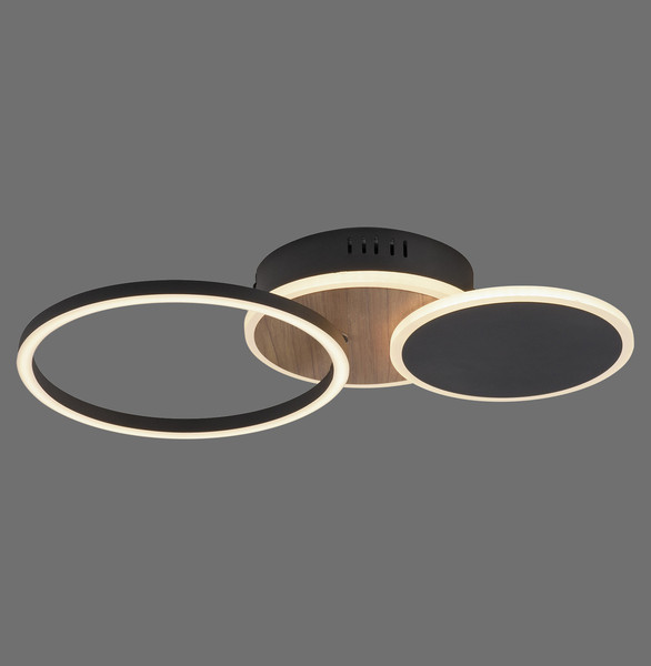JUST LIGHT SEVENT LED Deckenleuchte Warmweiss 25,5W Holzdekor 14116-78