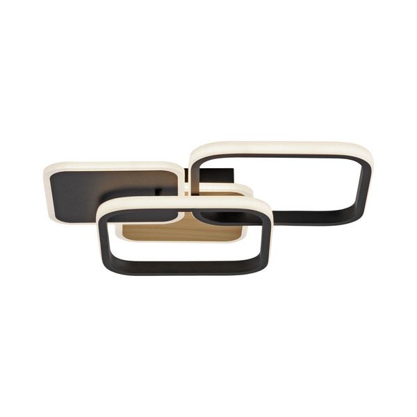 JUST LIGHT SEVENT LED Deckenleuchte Warmweiss 36W Holzdekor 14117-78
