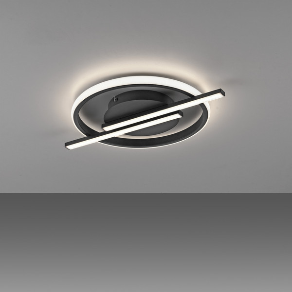 JUST LIGHT KORSA LED Deckenleuchte Warmweiss Dimmbar 17,5W schwarz 14130-18