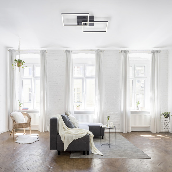 JUST LIGHT IVEN LED Deckenleuchte Steuerbare Lichtfarbe 13,8W 2-fach Schwarz/Weiß 14141-18