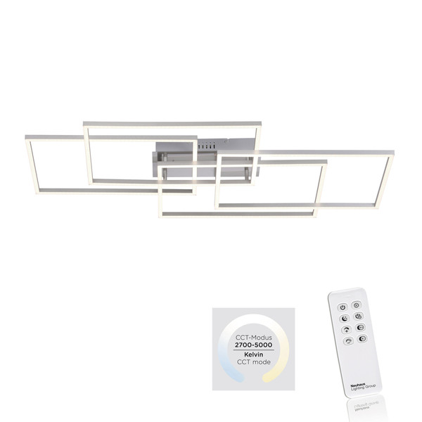 JUST LIGHT IVEN LED Deckenleuchte Steuerbare Lichtfarbe 12W 4-fach Silber/Weiß 14151-55