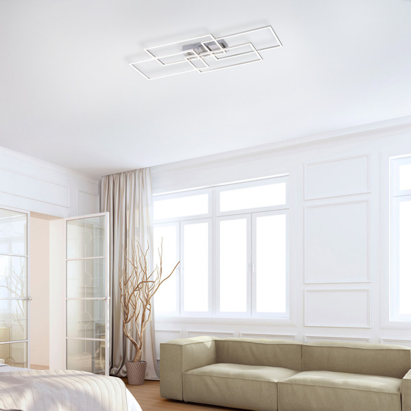 JUST LIGHT IVEN LED Deckenleuchte Steuerbare Lichtfarbe 12W 4-fach Silber/Weiß 14151-55