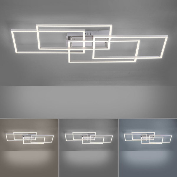 JUST LIGHT IVEN LED Deckenleuchte Steuerbare Lichtfarbe 12W 4-fach Silber/Weiß 14151-55