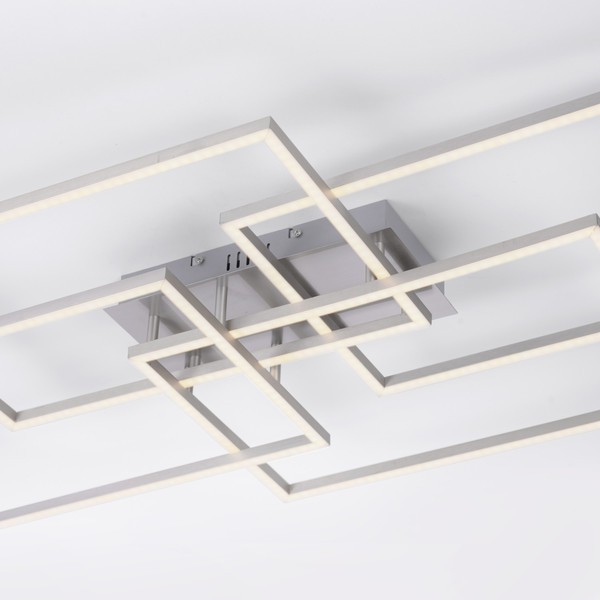 JUST LIGHT IVEN LED Deckenleuchte Steuerbare Lichtfarbe 12W 4-fach Silber/Weiß 14151-55