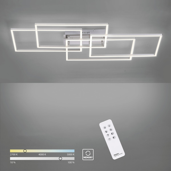JUST LIGHT IVEN LED Deckenleuchte Steuerbare Lichtfarbe 12W 4-fach Silber/Weiß 14151-55