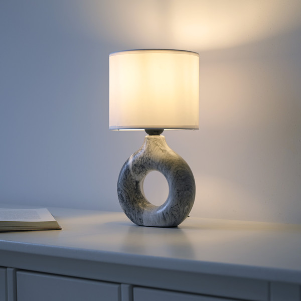 JUST LIGHT CARARA Tischleuchte E27 max. 25W grau 14193-15