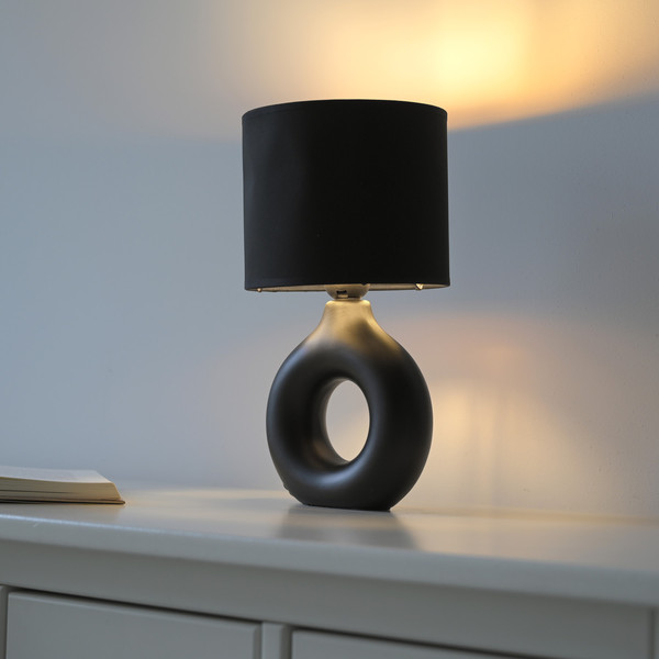 JUST LIGHT CARARA Tischleuchte E27 max. 25W schwarz 14193-18