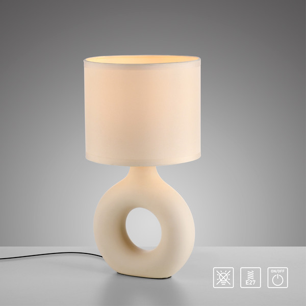 JUST LIGHT CARARA Tischleuchte E27 max. 25W sand 14193-39