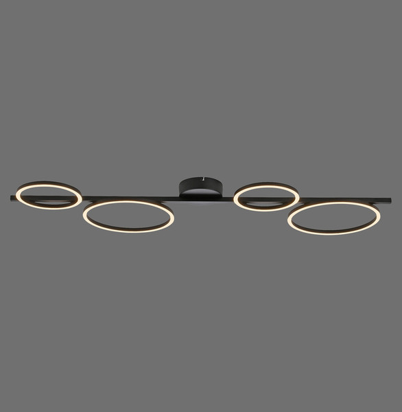 JUST LIGHT MINI RITUS LED Deckenleuchte Warmweiss Dimmbar 36W schwarz 14211-18