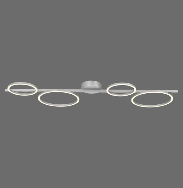 JUST LIGHT MINI RITUS LED Deckenleuchte Warmweiss Dimmbar 36W silber 14211-21